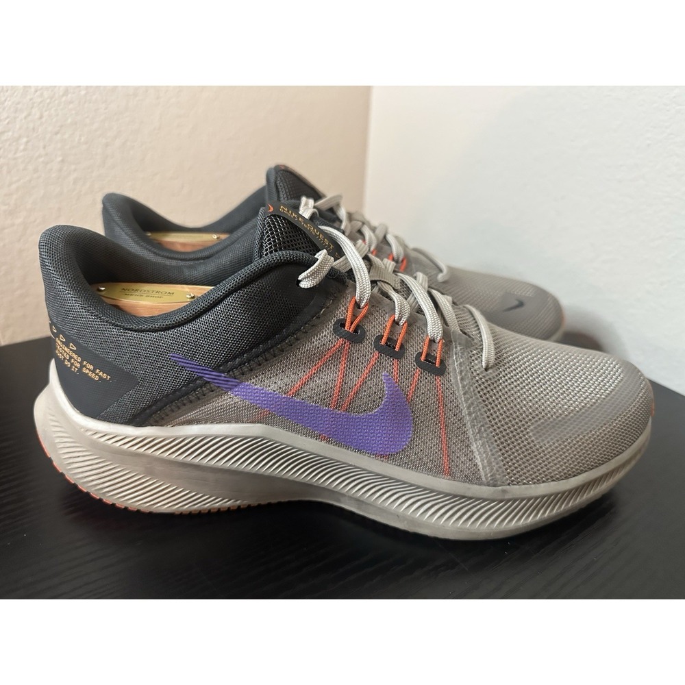 Nike Quest 4 Mens Running Shoes Sneakers Gray Purple DA1105-008 Size 9